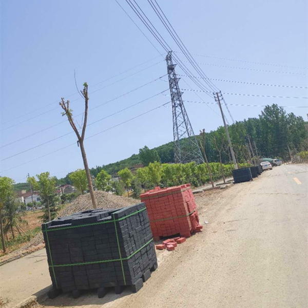 宜阳县锦屏镇山底村的透水砖施工工程（正在施工中）